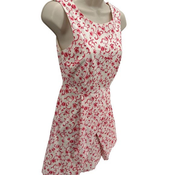 Forever 21 Womens Cream Red Floral Print Sleeveless Fit & Flare Dress Size XS - Picture 2 of 8